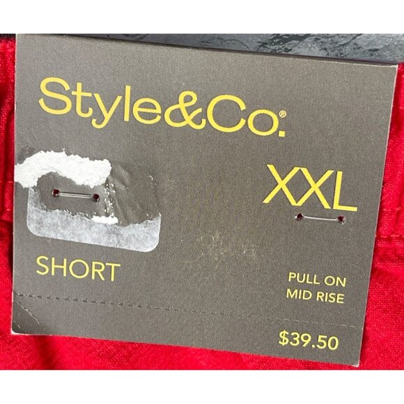 Style & Co. Womens Size XXL Pull-On Mid Rise Shorts Red - Picture 6 of 9